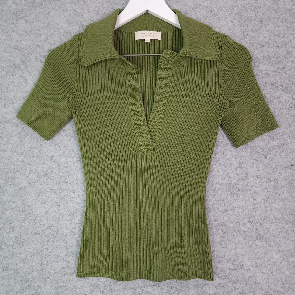 Sezane Eloy Retro Vneck Sweater - Picture 3 of 11
